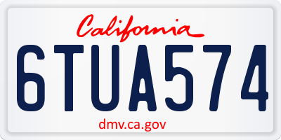 CA license plate 6TUA574
