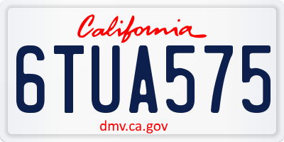 CA license plate 6TUA575