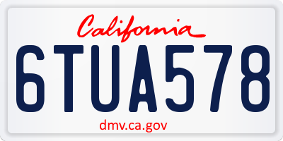 CA license plate 6TUA578