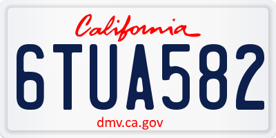 CA license plate 6TUA582