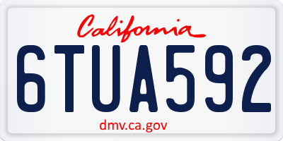 CA license plate 6TUA592