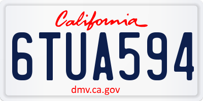 CA license plate 6TUA594