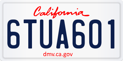 CA license plate 6TUA601