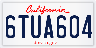 CA license plate 6TUA604