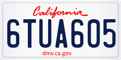 CA license plate 6TUA605