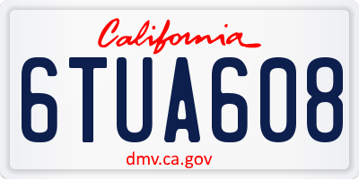 CA license plate 6TUA608
