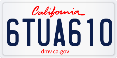 CA license plate 6TUA610