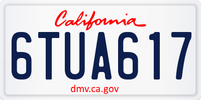 CA license plate 6TUA617