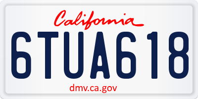 CA license plate 6TUA618