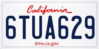CA license plate 6TUA629