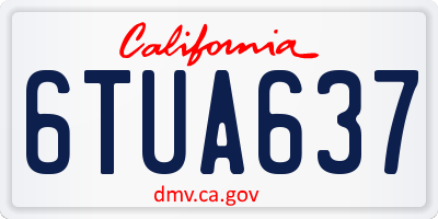 CA license plate 6TUA637