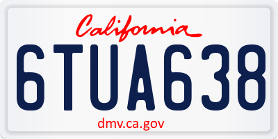 CA license plate 6TUA638