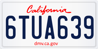 CA license plate 6TUA639