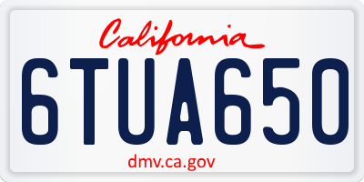 CA license plate 6TUA650