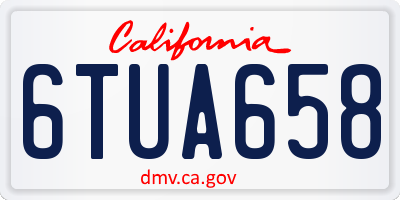 CA license plate 6TUA658
