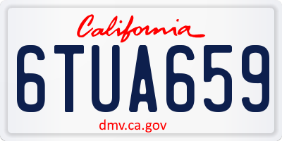 CA license plate 6TUA659