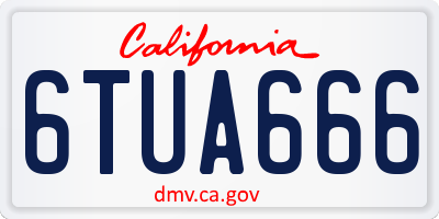 CA license plate 6TUA666