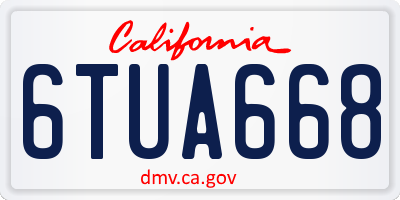 CA license plate 6TUA668