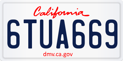 CA license plate 6TUA669