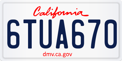 CA license plate 6TUA670