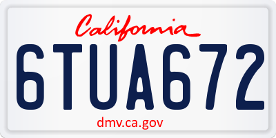 CA license plate 6TUA672