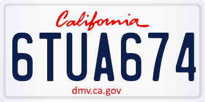 CA license plate 6TUA674