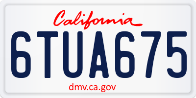 CA license plate 6TUA675