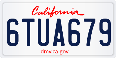 CA license plate 6TUA679