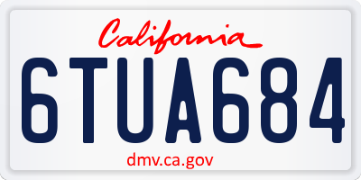 CA license plate 6TUA684
