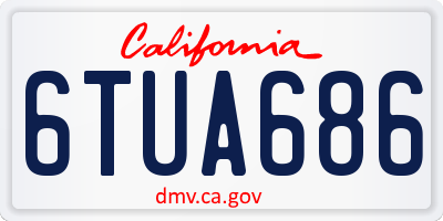 CA license plate 6TUA686