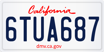 CA license plate 6TUA687