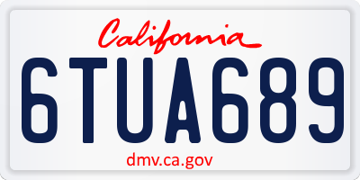 CA license plate 6TUA689