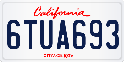 CA license plate 6TUA693