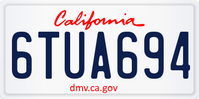 CA license plate 6TUA694