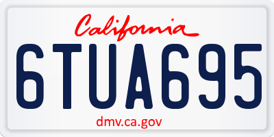CA license plate 6TUA695