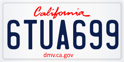 CA license plate 6TUA699