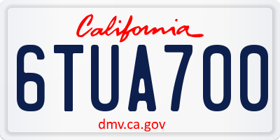 CA license plate 6TUA700