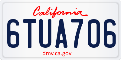 CA license plate 6TUA706