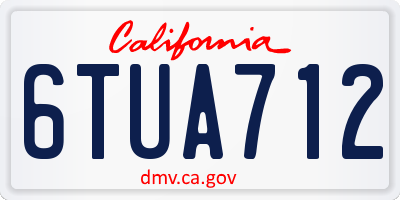 CA license plate 6TUA712