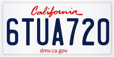 CA license plate 6TUA720