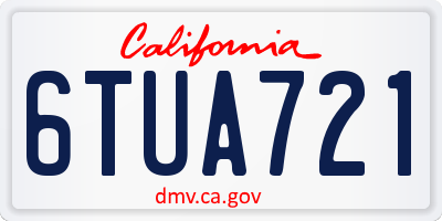 CA license plate 6TUA721