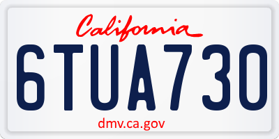 CA license plate 6TUA730