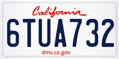 CA license plate 6TUA732