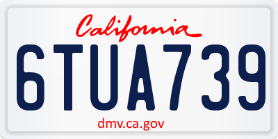 CA license plate 6TUA739