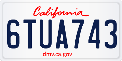 CA license plate 6TUA743