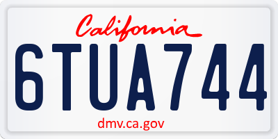 CA license plate 6TUA744