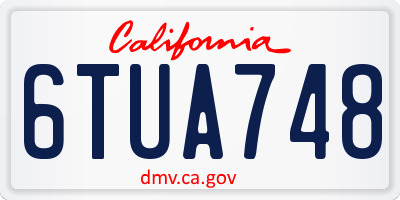 CA license plate 6TUA748