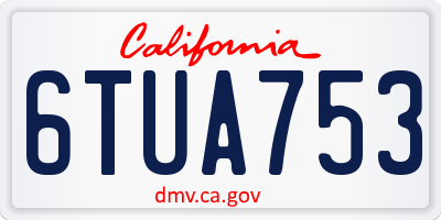 CA license plate 6TUA753