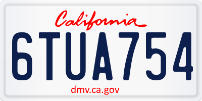 CA license plate 6TUA754