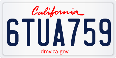 CA license plate 6TUA759